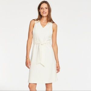 Ann Taylor | Ottoman Tie Front Shift Dress White 0